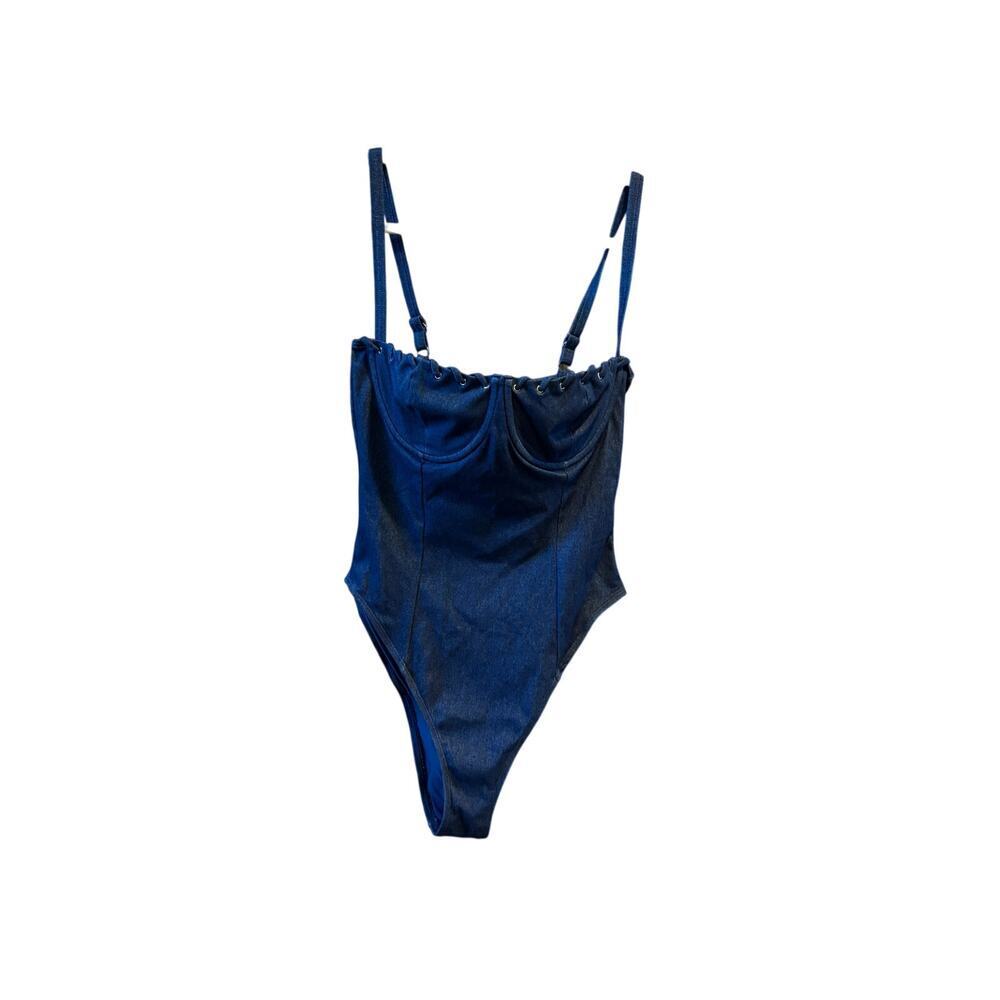 Good American denim blue corset swim suit large - Picture 9 of 14